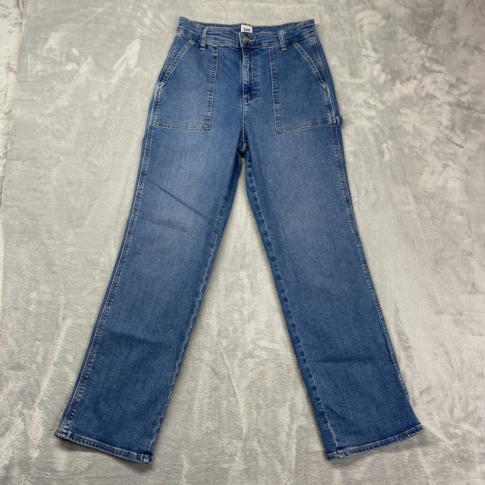 Lee Carpenter Jeans Womens 10M (28x30) Blue Denim Workwear Hammer Loop Straight